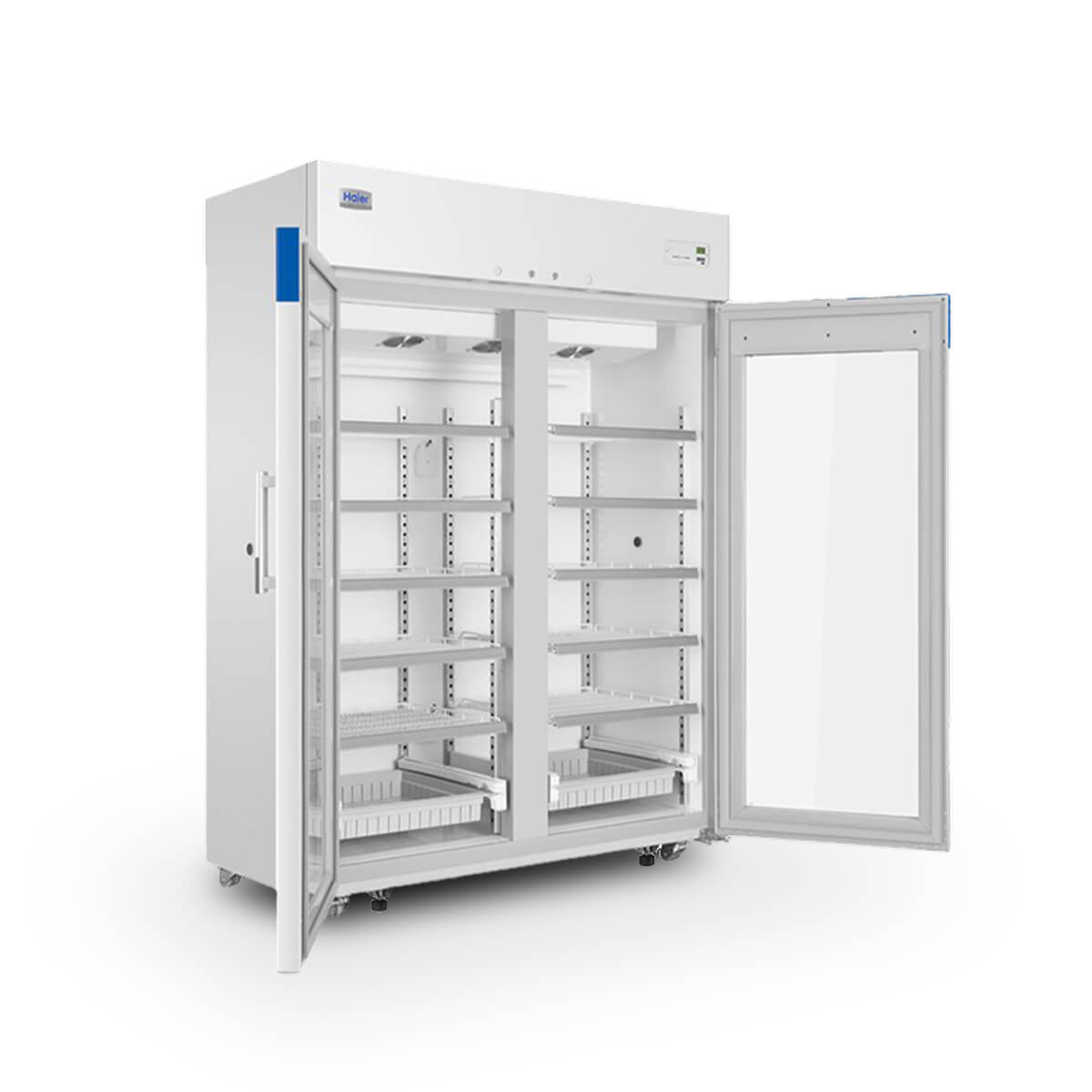 Haier Biomedical Double Door Freestanding Pharmacy Refrigerator 1099L Glass Door Haier Biomedical Double Door Freestanding Pharmacy Refrigerator 1099L Glass Door